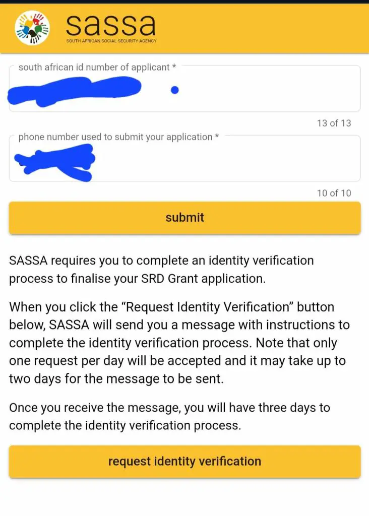 Sassa Srd Id Verification - Request Identity Verification